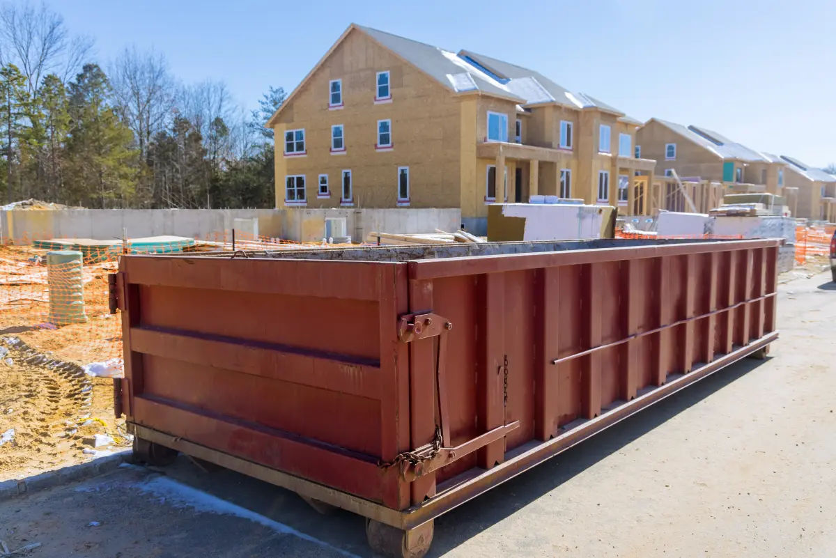 Dumpster on a construction site